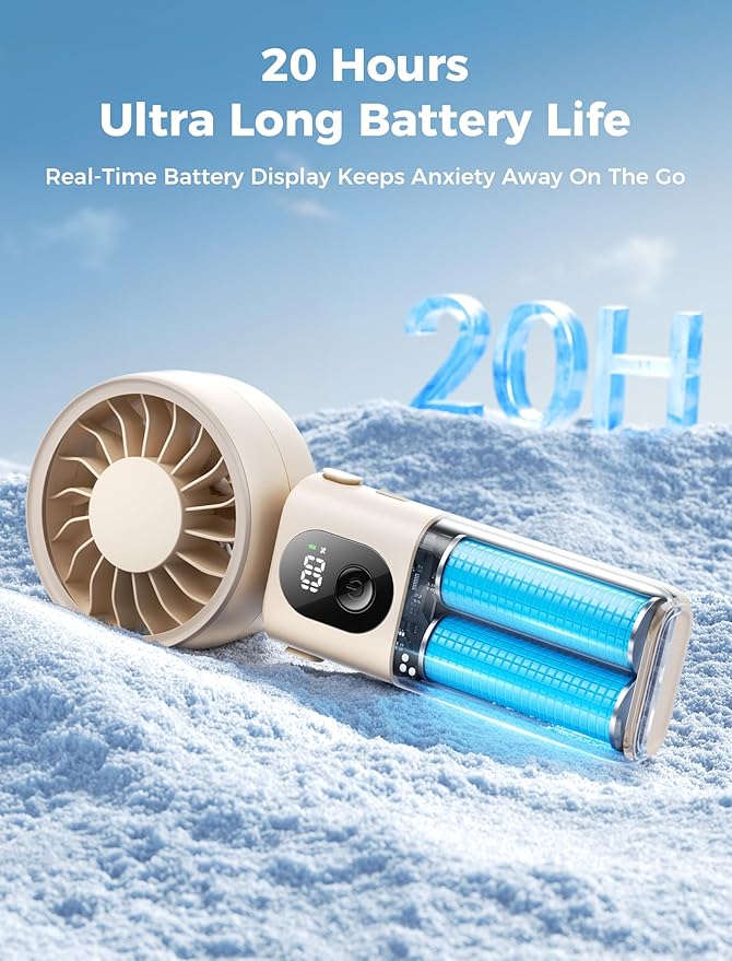 Aecooly Mighty Portable Handheld Fan | 20H Max Cooling Time | 3 Flexible Modes - Image 6