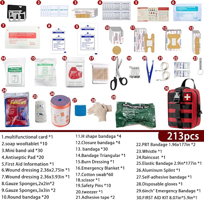 Universal IFAK Trauma First Aid Kit Molle Pouches Emergency Survival Kit - Image 2