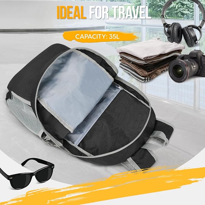 ZOMAKE Lightweight Packable Backpack 35L, Light Foldable Backpacks Water - Image 3