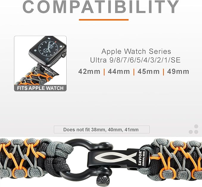 Savior Survival Gear Paracord Watch Band, Compatible - Image 3