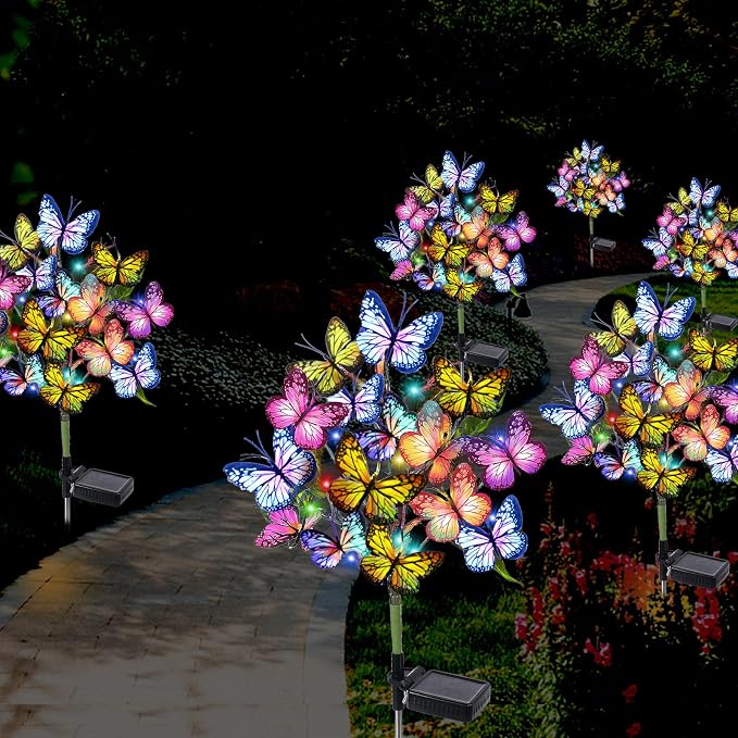 Adecorty Solar Garden Lights Solar Lights Outdoor Waterproof Decorative 4 Pack - Image 8