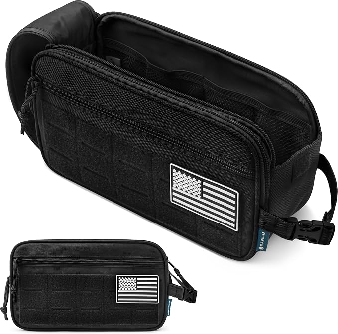 PAVILIA Tactical Toiletry Bag for Men, Travel Hygiene Bag, Military Gear Dopp by PAVILIA