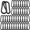 50 Pack 3.9" Heavy Duty Carabiner Clips, M10 Black Galvanized Steel Spring Snap by SEUNGCH