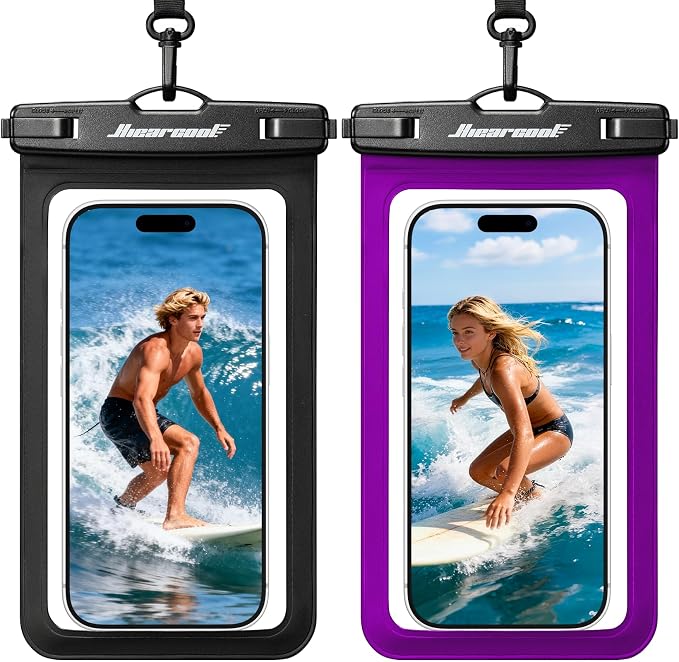 Hiearcool Waterproof Phone Pouch 2 Pack, IPX8 Dry Bag by Hiearcool