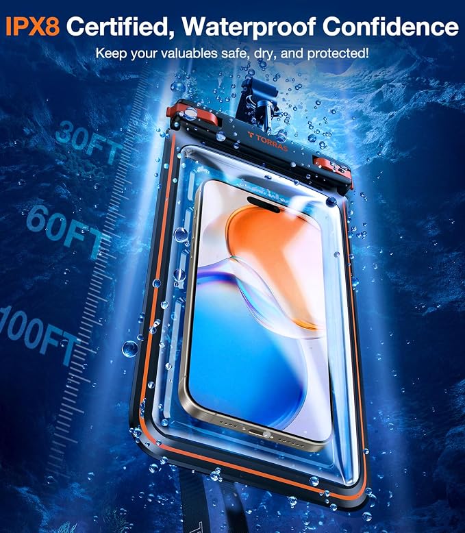 TORRAS IPX8 Waterproof Phone Pouch Floating, Underwater Screen Touchable - Image 7