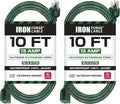 Iron Forge Cable 2 Pack Weatherproof 10 Ft Outdoor Extension Cord by IronForgeCable