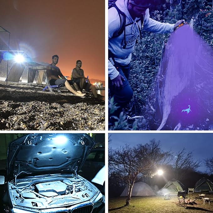UV Flashlight Camping Light, IODOO 10000mAh 48 LED 395nm UV / 6500K Floodlight - Image 6