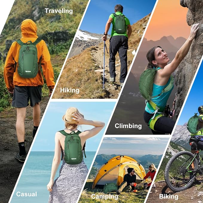 12L Ultralight & Thin Packable Daypack, Small Foldable Hiking Backpack Travel - Image 6