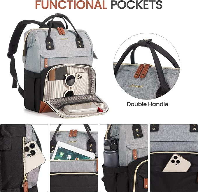 LOVEVOOK Laptop Backpack for Women, 15.6 Inch Work Business Backpacks Purse - Image 4
