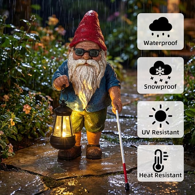 Garden Gnome Outdoor Statue -10.2 inches Outdoor Decor - Image 4
