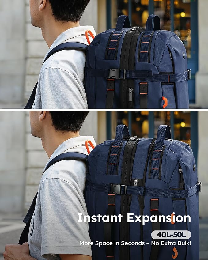 Tolaccea Travel Backpack for Men Women, 40L-50L Carry On Backpack - Image 5