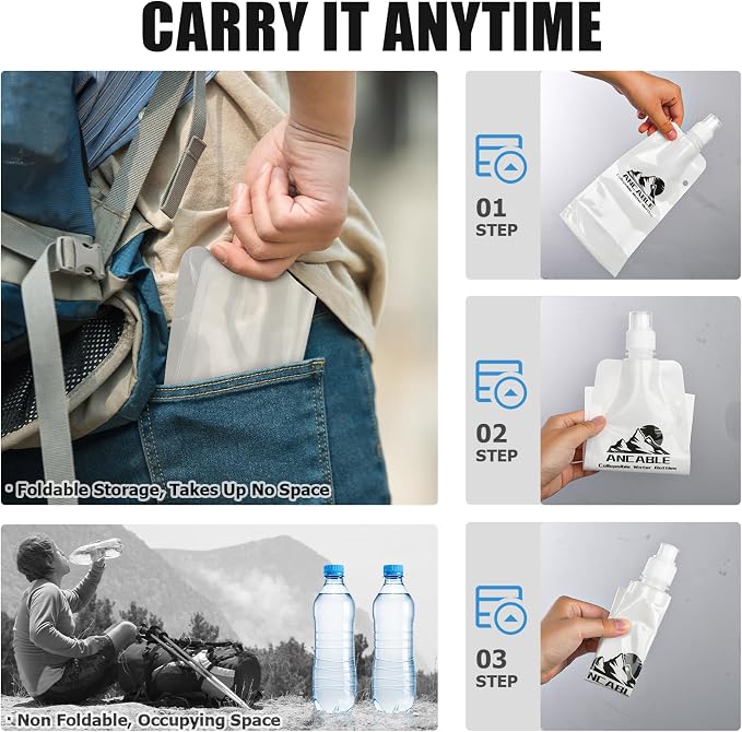 Ancable 17oz Collapsible Water Bottles, BPA-Free Water Bottle - Image 3