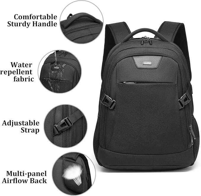DUSLANG Anti-Theft Laptop Backpack, 15.6-14-13 Inch Laptop Sleeve, USB Charging - Image 5