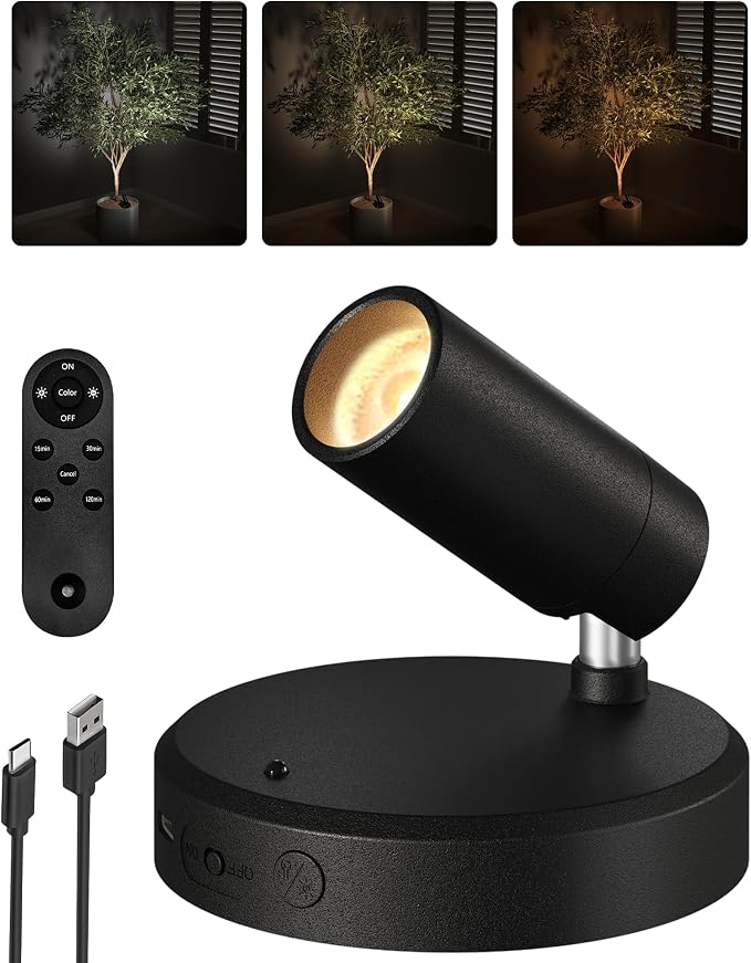 EZVALO Wireless LED Spotlights Indoor, 5500mAh Rechargeable Battery-Powered by EZVALO