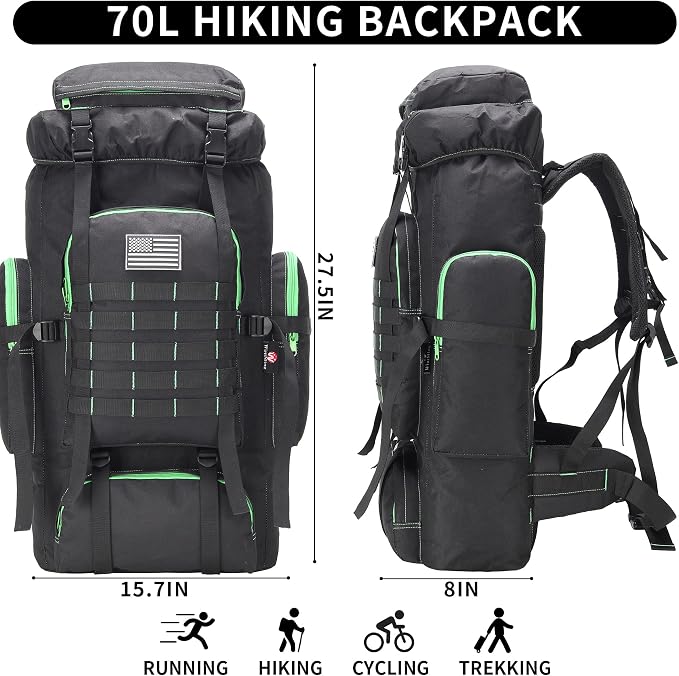 Hiking Backpack for Men 70L/100L Camping Backpack Military Rucksack Molle 3 - Image 2