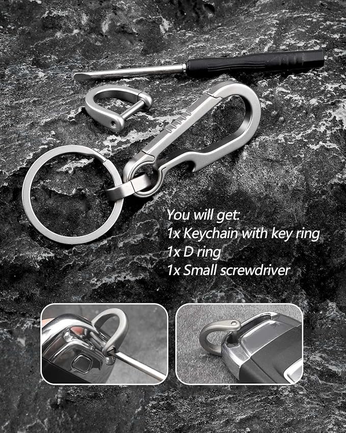 PJYTAC Key Chain Clip Titanium Carabiner Keychain Quick Release Carabiner - Image 7