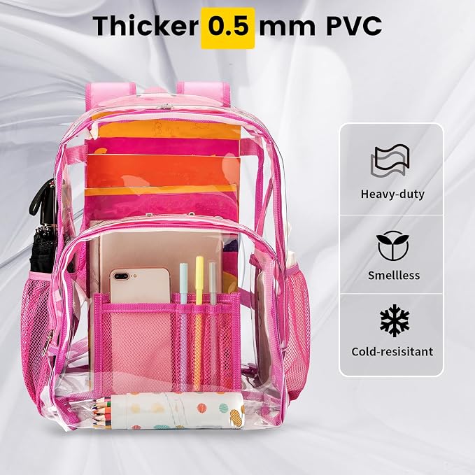 Vorspack Clear Backpack Heavy Duty PVC Transparent Backpack - Image 3