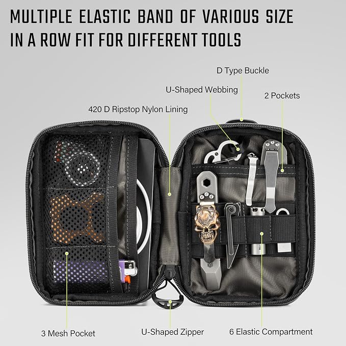 TACTICAL GEEK EDC Compact Waist Pocket Pouch, Men EDC Pouch Organizer, Utility - Image 4