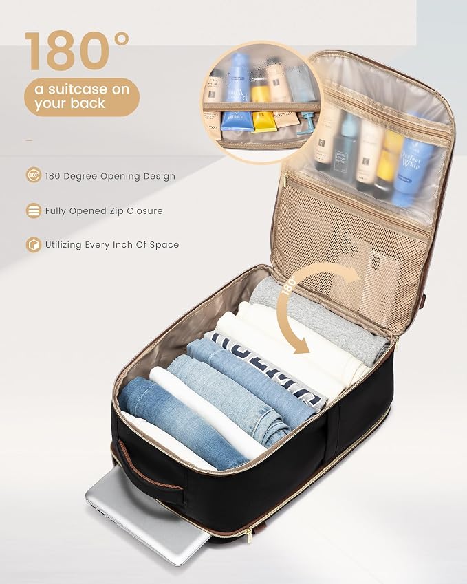 LOVEVOOK Travel Backpack for Women, 40L Airline Approved Carry On Backpack - Image 4