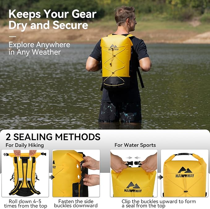 MARCHWAY Floating Roll Top Dry Bag, Flexible Lightweight TPU Waterproof - Image 3