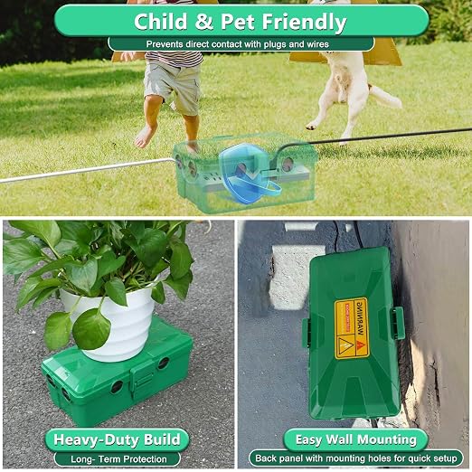 NineLeaf Outdoor Electrical Box, IP54 Waterproof Extension Cord Cover - Image 4