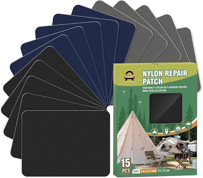 OAZ 15 Pieces 3.5 x 4.7 inch Nylon Repair Patches Nylon Fabric Patch by OAZ