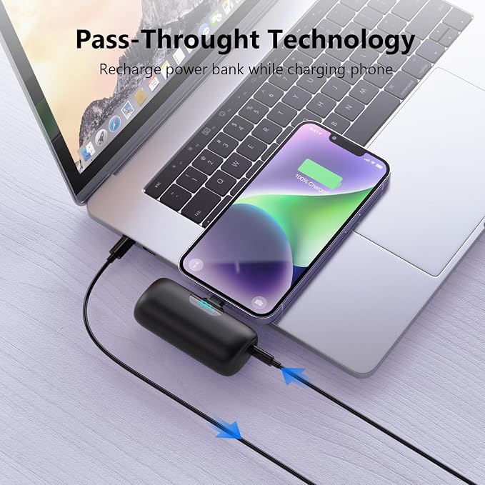 Mini Portable Charger for iPhone 14/13 Series, Upgraded 5000mAh PD Fast - Image 5
