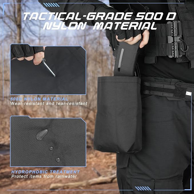 Tactical Dump Pouch for Battle Belt & MOLLE Systems | Foldable Mag Pouch - Image 2