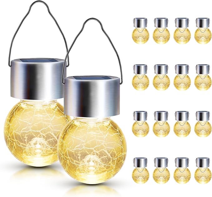 GIGALUMI Solar Lights Outdoor Waterproof, 16 Pack Solar Hanging Lights Garden - Image 8