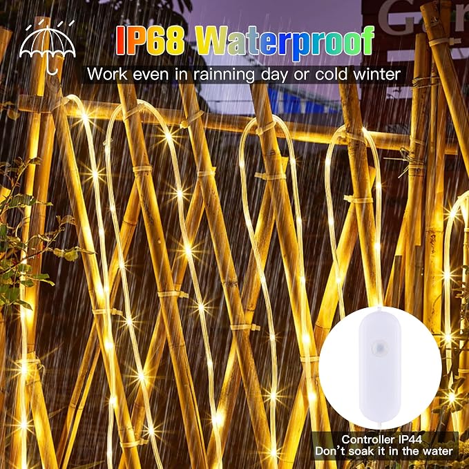 Nazuwke 99Ft LED Rope Lights Outdoor, 18 Colors Changing Fairy String Light - Image 3