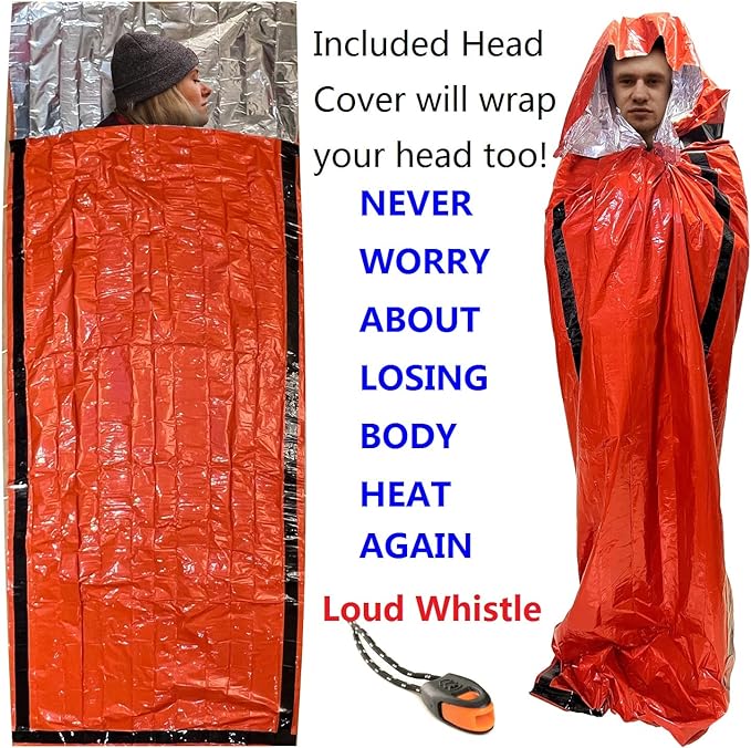 Emergency Sleeping Bags 2 Pack | Portable Emergency Blanket Survival Gear - Image 4