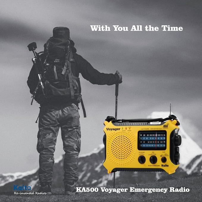Kaito KA500 5-way Powered Solar Power, Dynamo Crank, Wind Up Emergency - Image 8