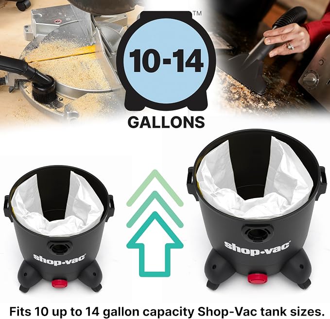 Shop-Vac 9066233 Disposable Filter Bags, Fits 10-14 Gallon Vacs, - Image 5