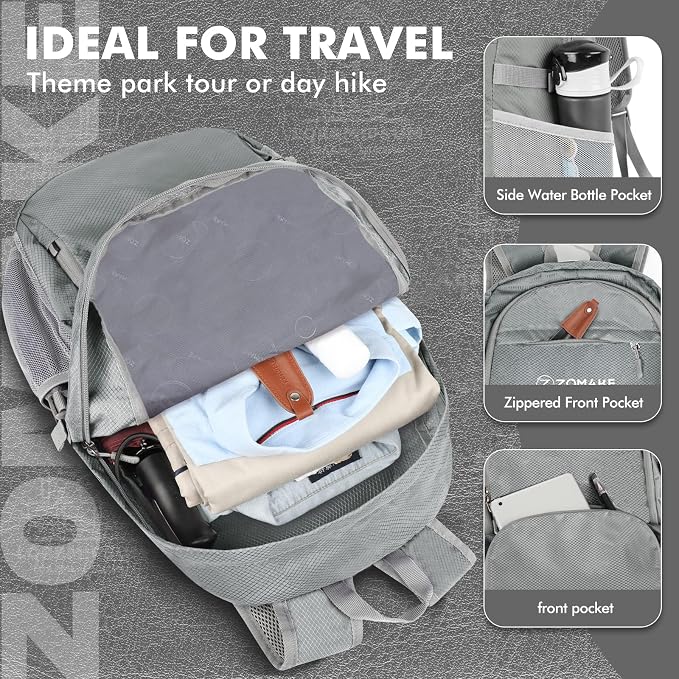 ZOMAKE Lightweight Packable Backpack 30L, Foldable Hiking Backpacks Water - Image 4