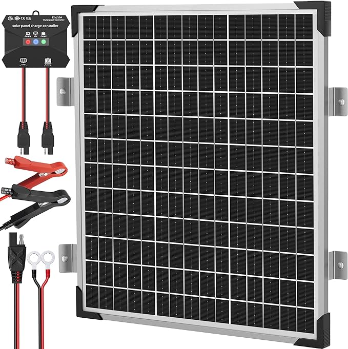 Voltset Solar Panel Kit 50W 12V, Solar Battery Trickle Charger Maintainer by Voltset