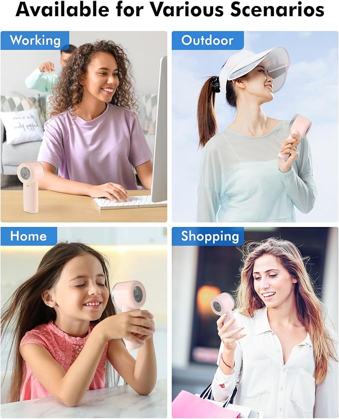 WHATOOK Portable Handheld Mini Fan: High Speed Cooling Fan, 10 Hours Battery - Image 6