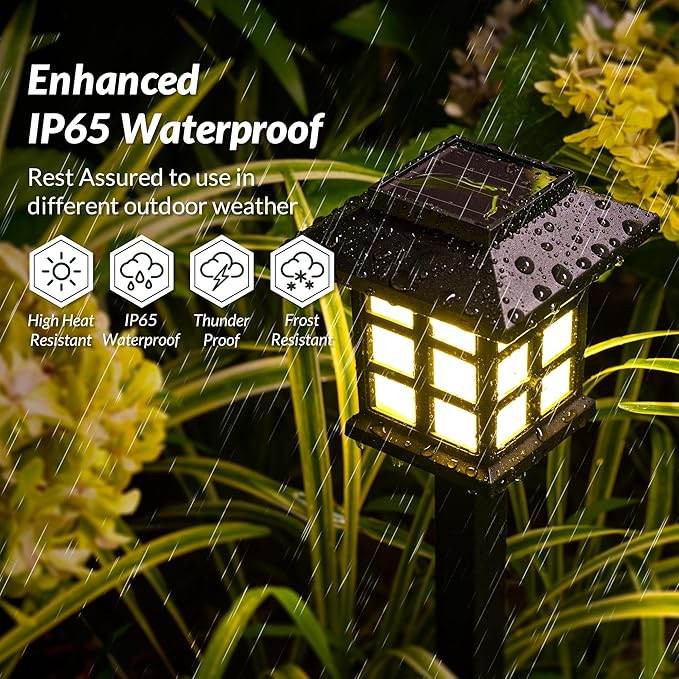 SOLPEX Solar Outdoor Lights, 12 Pack Solar Path Lights, Walkway Lights Outdoor - Image 2