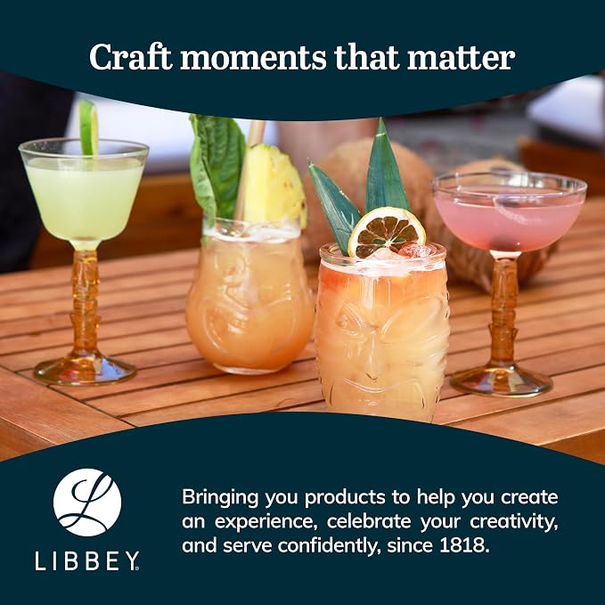 Libbey Tiki Bamboo Highball Drinking Glasses, Iconic 16 Oz Tall Cocktail - Image 6