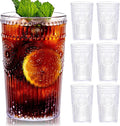 Ciaell 12 Pack Romantic Plastic Water Glasses - 14 Oz Clear Vintage Drinking by Ciaell