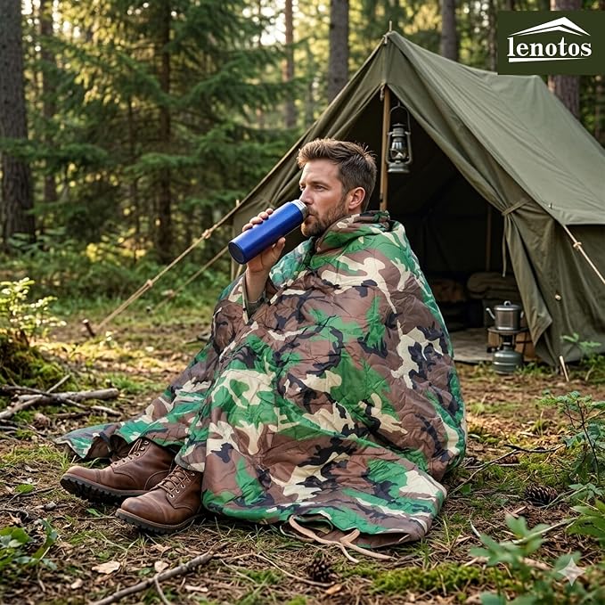 Lenotos Woobie Blanket, Thermal Insulated Military Poncho Liner, Water-Resistant - Image 6
