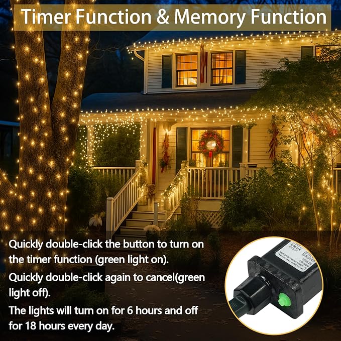2 Pack 100 LED Connectable String Lights Indoor Outdoor, 33FT Clear Wire - Image 4