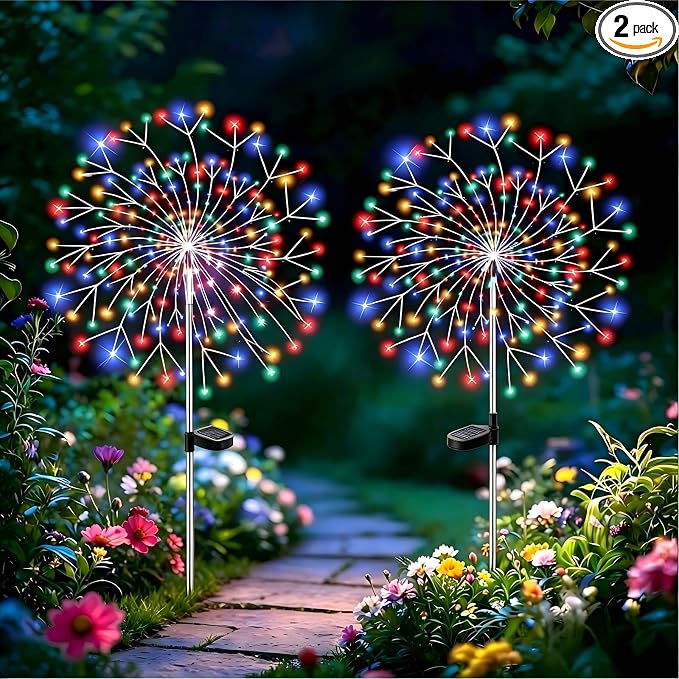210 LED Solar Firework Lights, 8 Modes Solar Garden Lights Outdoor Waterproof by Unknown