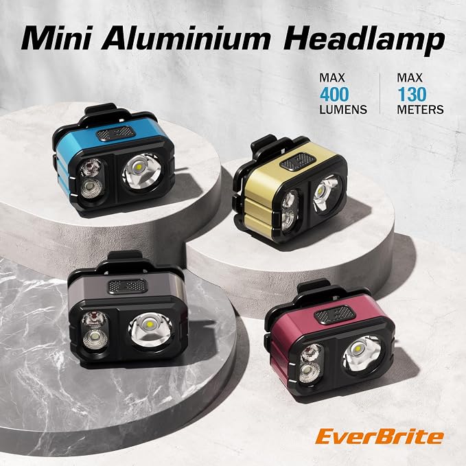 EverBrite 400LM Rechargeable Headlamp, 1.59 oz Lightweight & Comfortable Head - Image 8