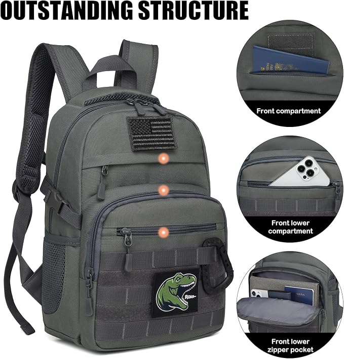 Kids Tactical Backpack Army Molle Bookbag Military Boys Backpack - Image 3