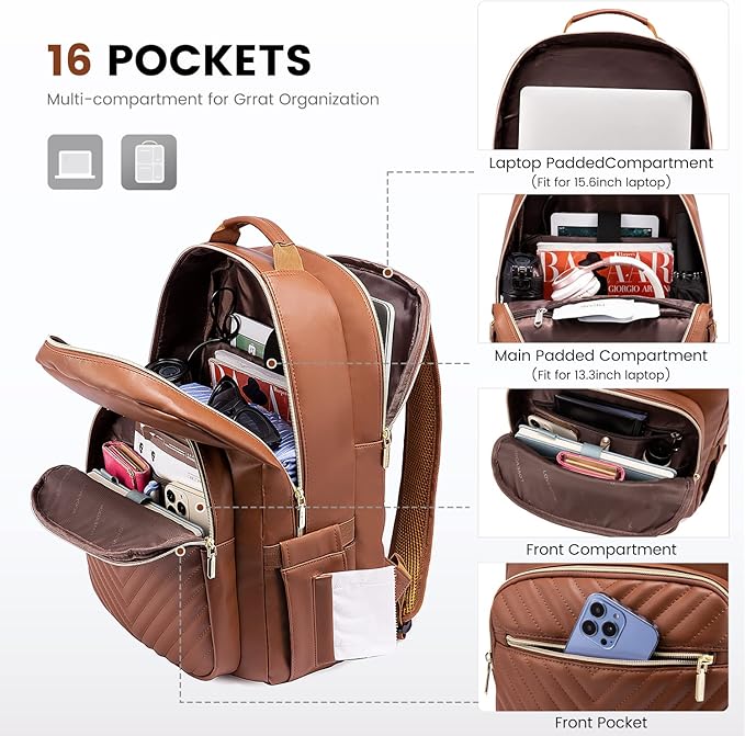 LOVEVOOK Laptop Backpack Purse for Women, Large Capacity Travel Computer Work - Image 2
