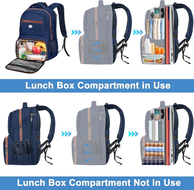 MATEIN Laptop Backpack with Lunch Compartment, Large Insulated Lunch Backpack - Image 3