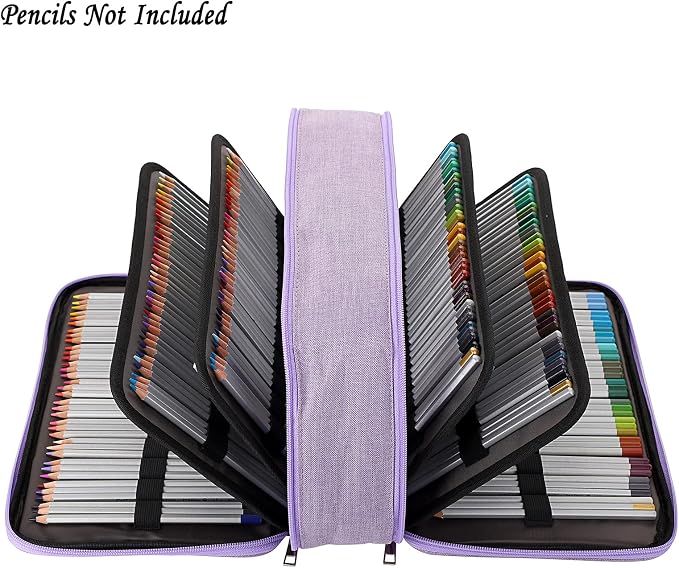 BTSKY Colored Pencil Case 360 Slots Pen Pencil Bag Organizer High Capacity Pens - Image 2