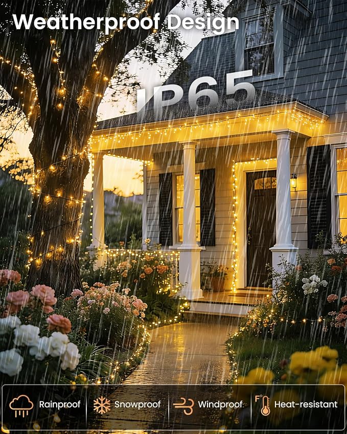 2Pack 240LED Solar String Lights Outdoor | Total 92FT Waterproof Solar - Image 4