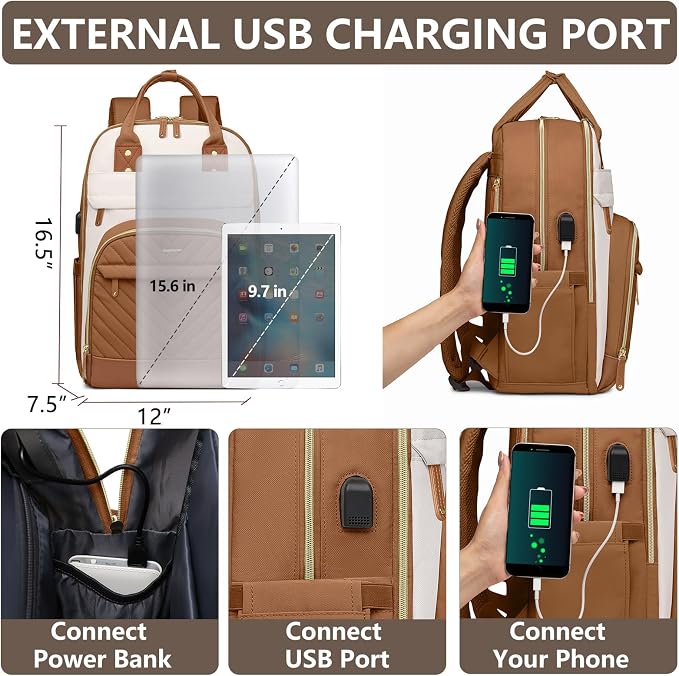Laptop Backpack for Women Work Bookbag: 15.6 Inch College Backpacks - Image 4