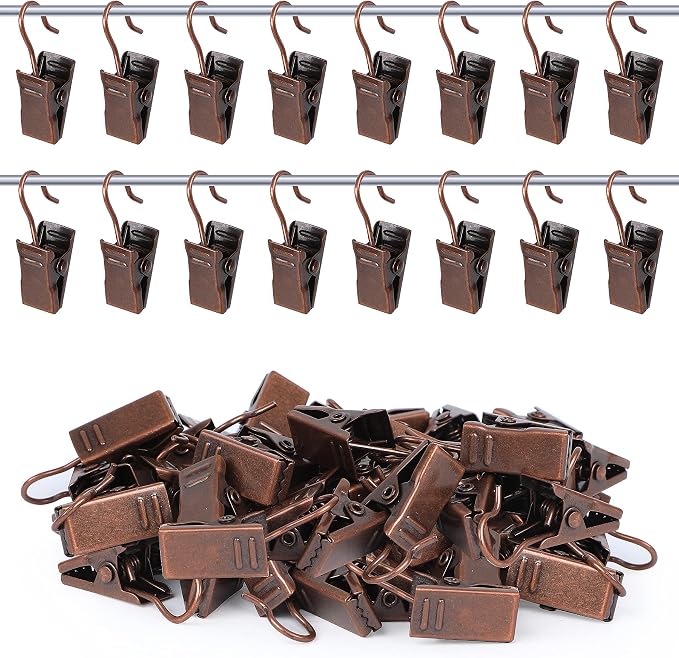 JANYUN 120 Pack Clip Hook Set Stainless Curtain Clips - Image 3